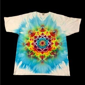 Mandala / geode cube tie dye T-shirt